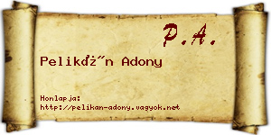 Pelikán Adony névjegykártya